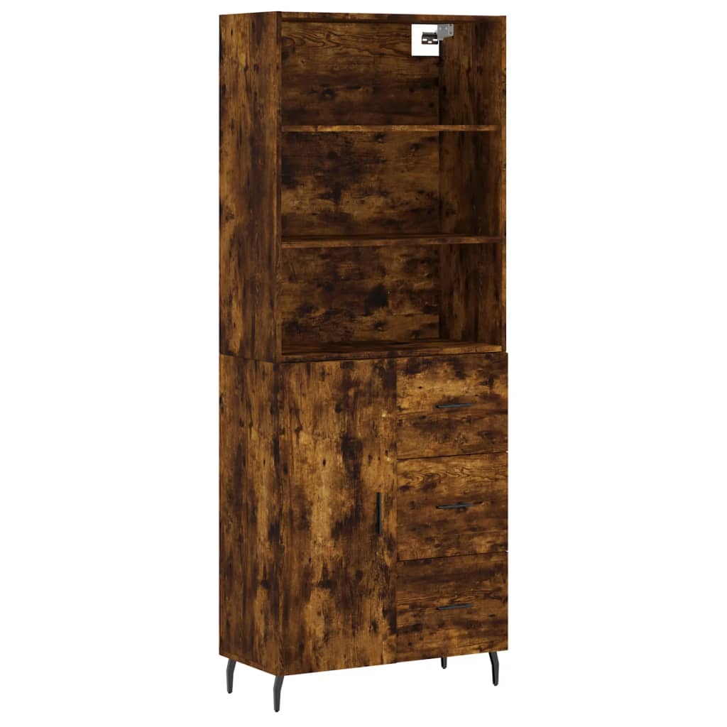 vidaXL Highboard Räuchereiche 69,5x34x180 cm Holzwerkstoff