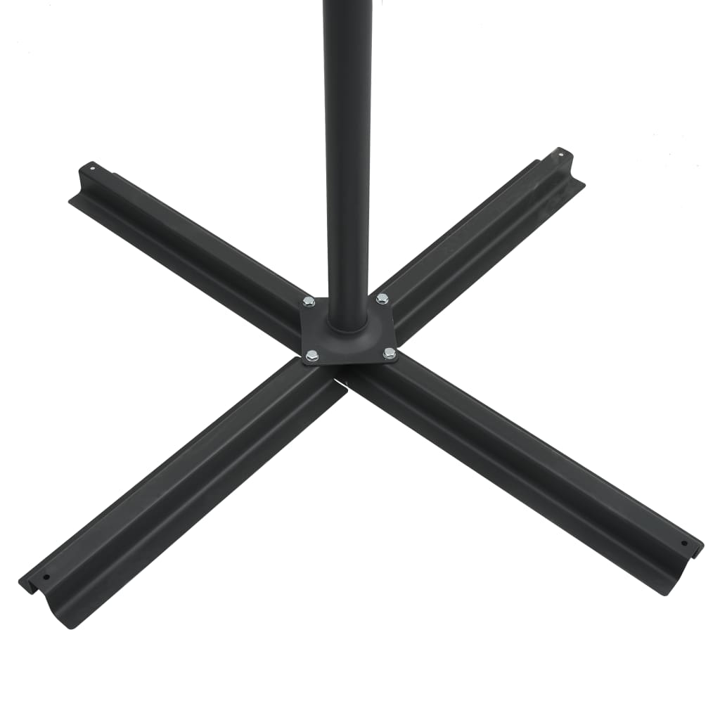 vidaXL Ampelschirm mit LED-Beleuchtung Stahl-Mast 250x250 cm Schwarz