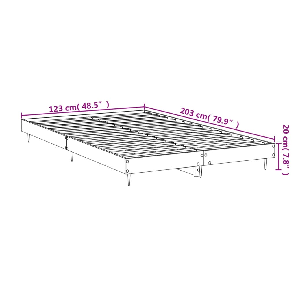 vidaXL Bettgestell Hochglanz-Weiß 120x200 cm Holzwerkstoff