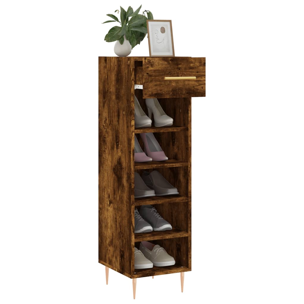 vidaXL Schuhschrank Räuchereiche 30x35x105 cm Holzwerkstoff