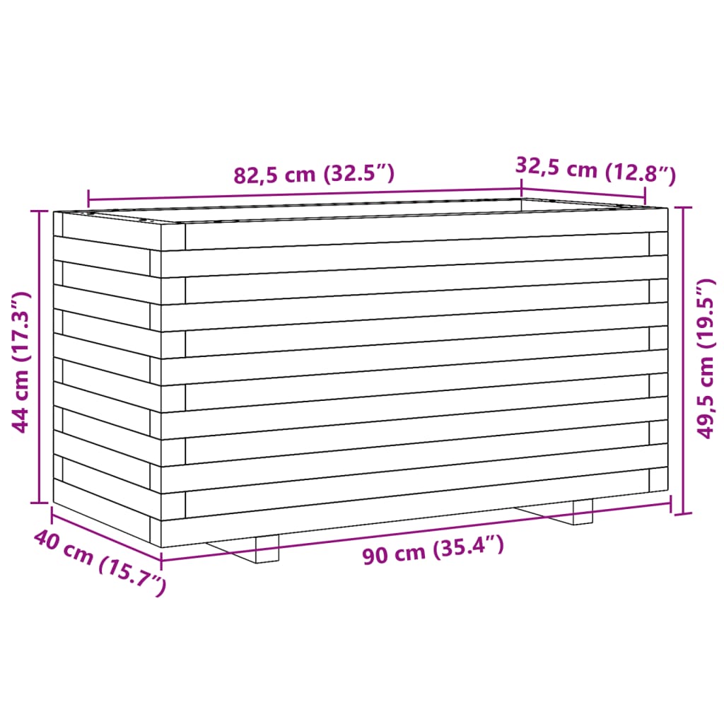 vidaXL Pflanzkübel 90x40x49,5 cm Kiefernholz Imprägniert