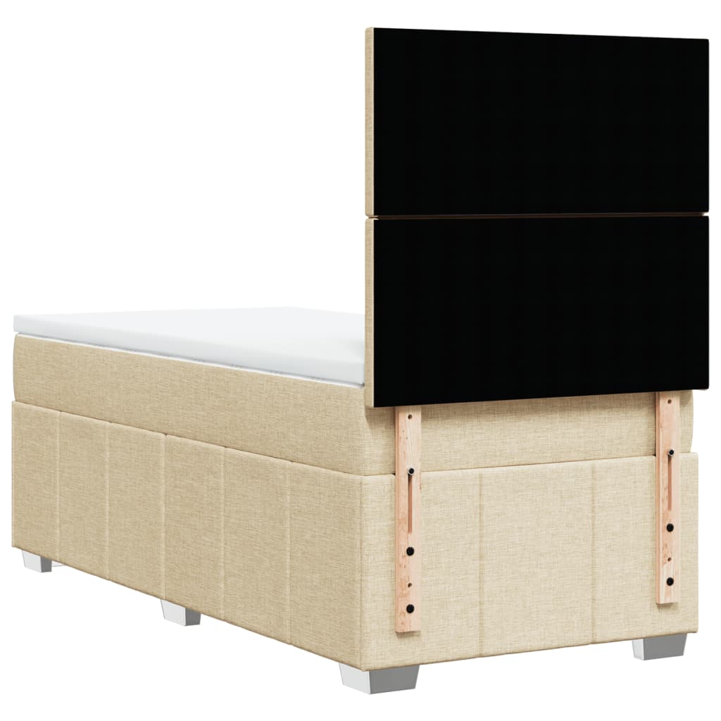 vidaXL Boxspringbett mit Matratze Creme 80x200 cm Stoff