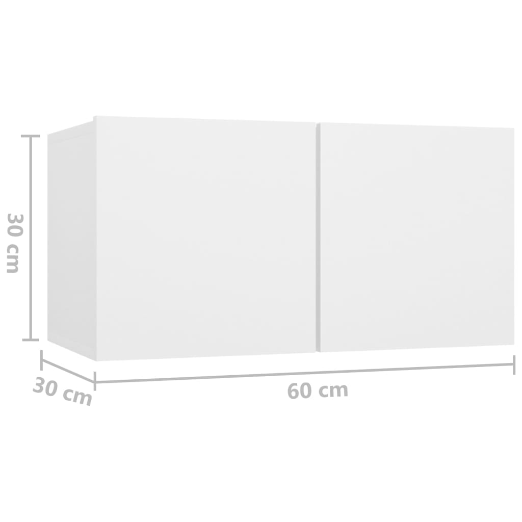 vidaXL 8-tlg. TV-Schrank-Set Weiß Holzwerkstoff