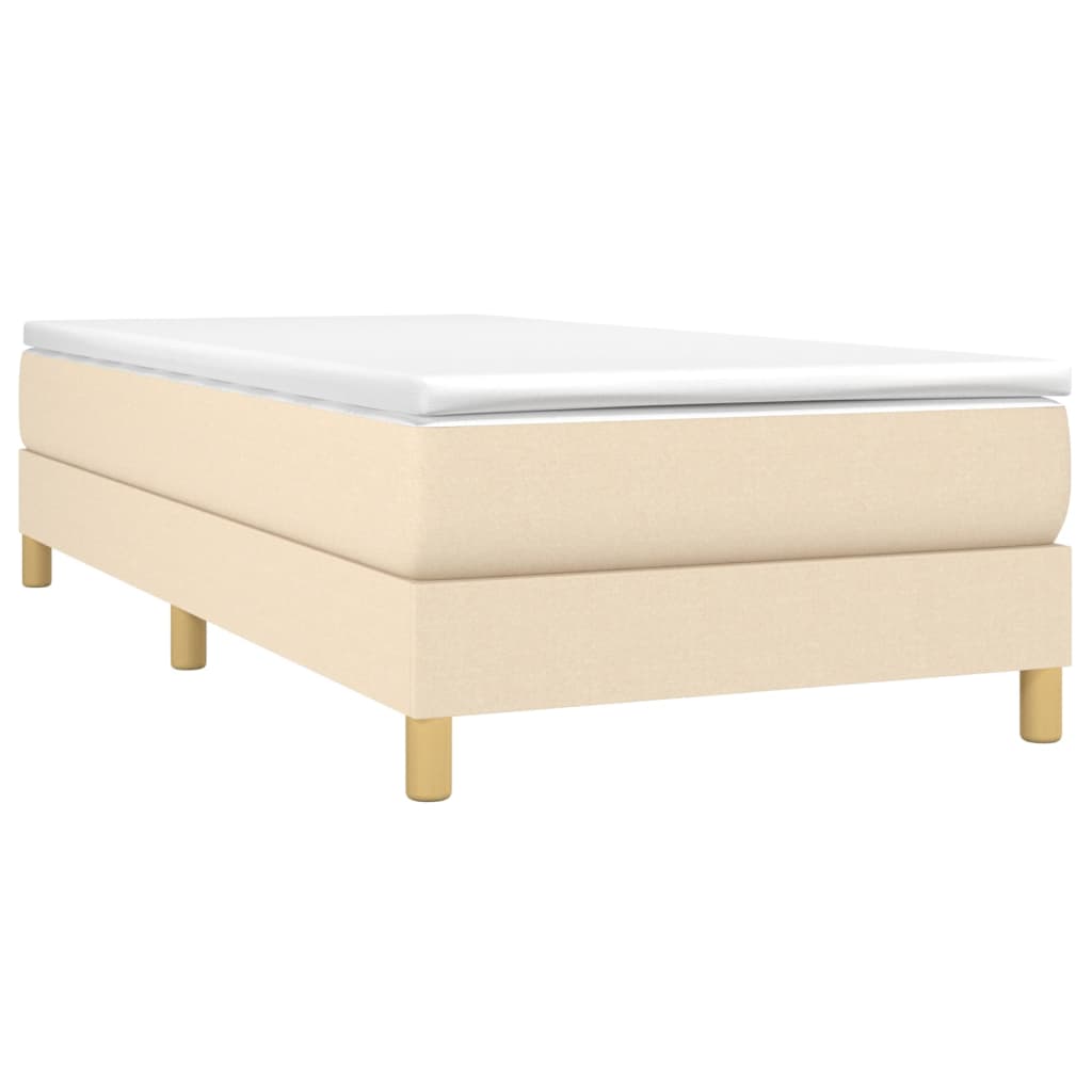 vidaXL Boxspringbett mit Matratze Creme 80x200 cm Stoff