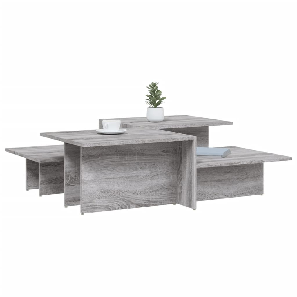 vidaXL Couchtische 2 Stk. Grau Sonoma Holzwerkstoff