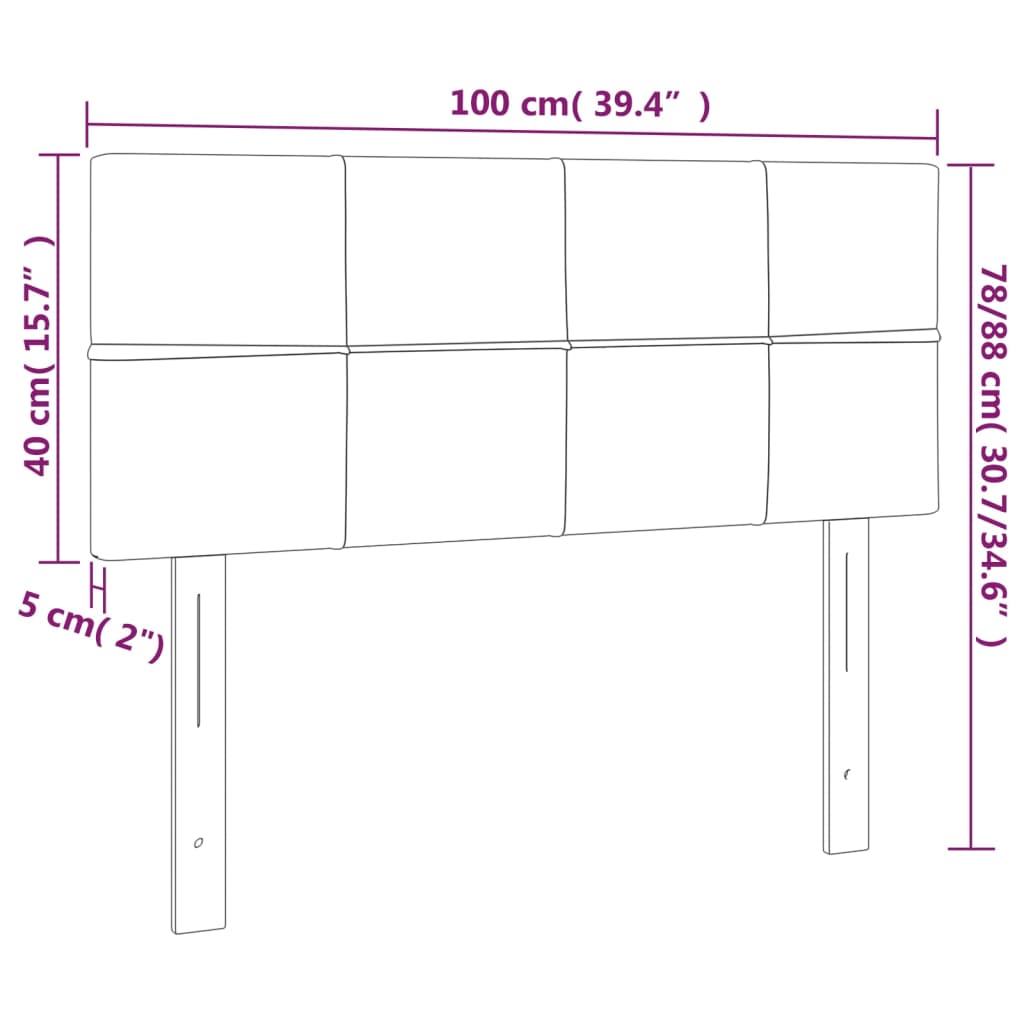 vidaXL LED Kopfteil Blau 100x5x78/88 cm Stoff