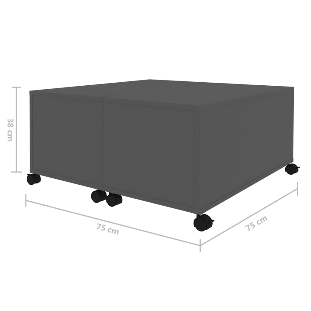 vidaXL Couchtisch Grau 75x75x38 cm Holzwerkstoff