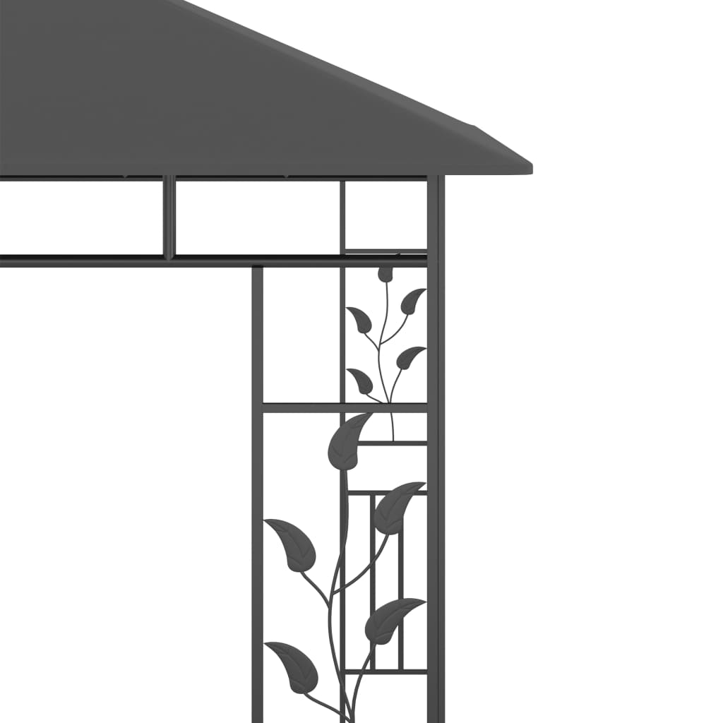 vidaXL Pavillon mit Moskitonetz 3x3x2,73 m Anthrazit 180 g/m²