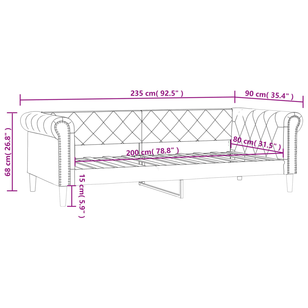 vidaXL Tagesbett Creme 80x200 cm Kunstleder