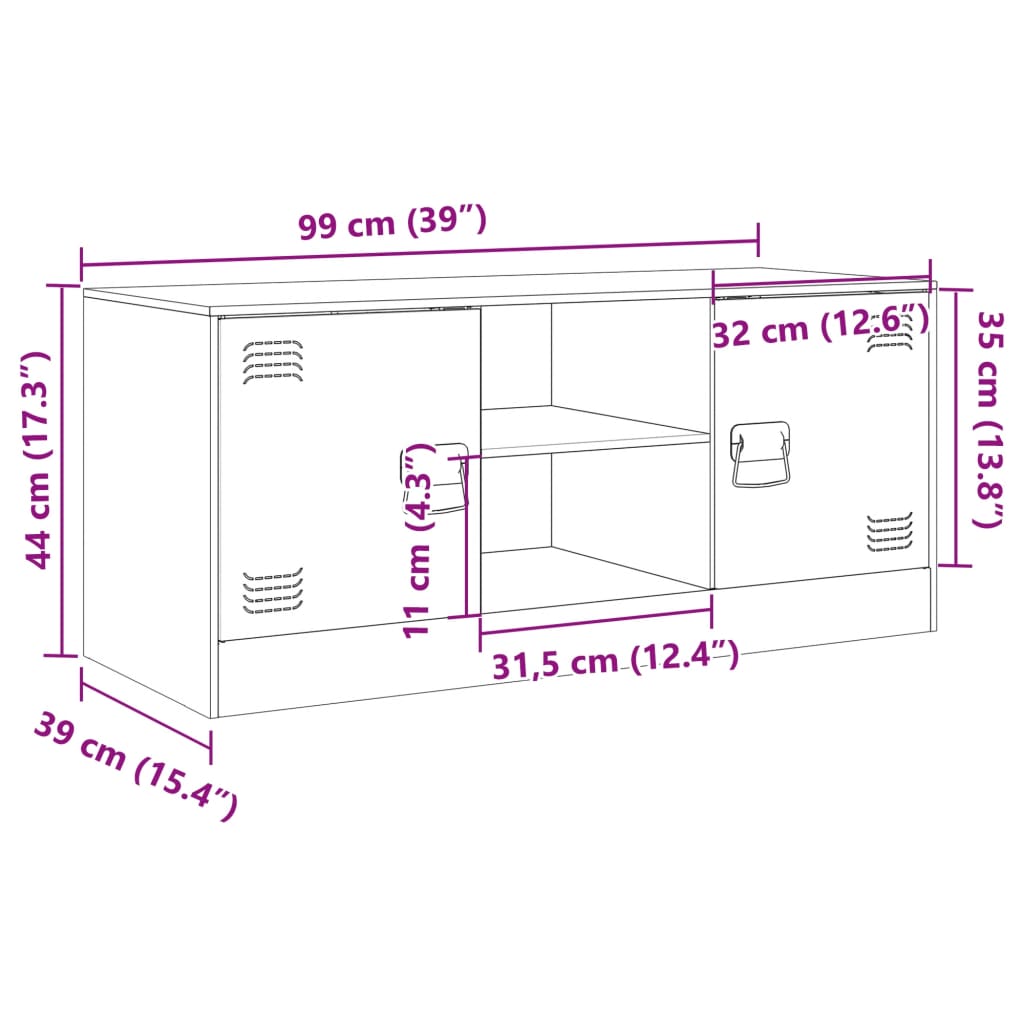 vidaXL TV-Schrank Senfgelb 99x39x44 cm Stahl