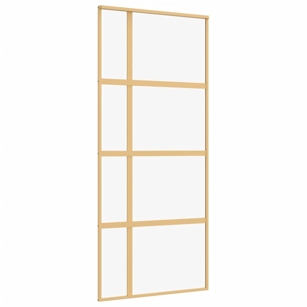 vidaXL Schiebetür Golden 90x205 cm ESG-Klarglas und Aluminium