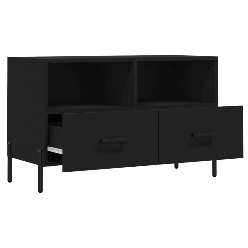 vidaXL TV-Schrank Schwarz 80x36x50 cm Holzwerkstoff