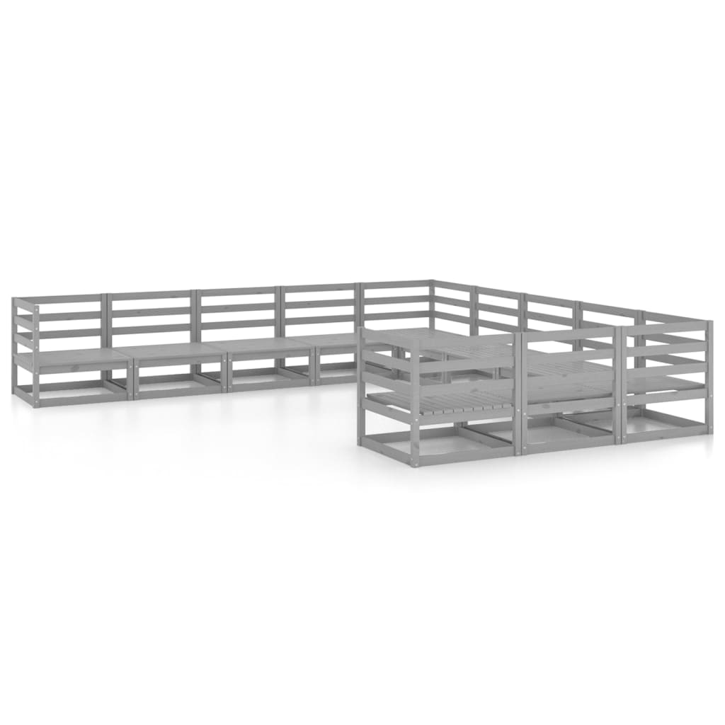 vidaXL 11-tlg. Garten-Lounge-Set Massivholz Kiefer