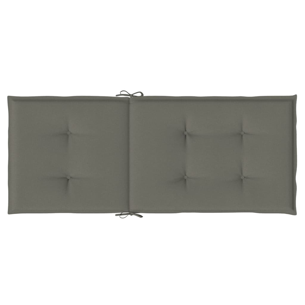 vidaXL Hochlehner-Auflagen 2 Stk. Melange Dunkelgrau 120x50x4 cm Stoff