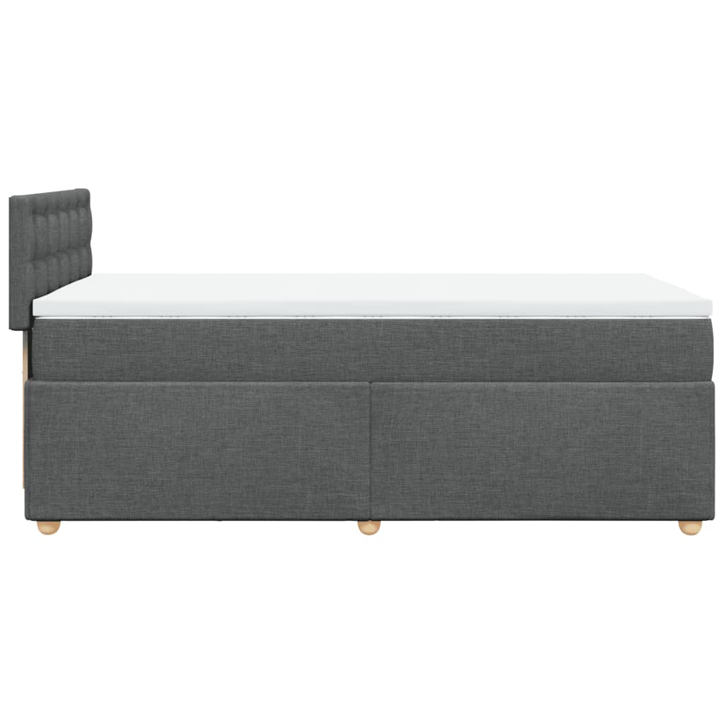 vidaXL Boxspringbett mit Matratze Dunkelgrau 90x190 cm Stoff