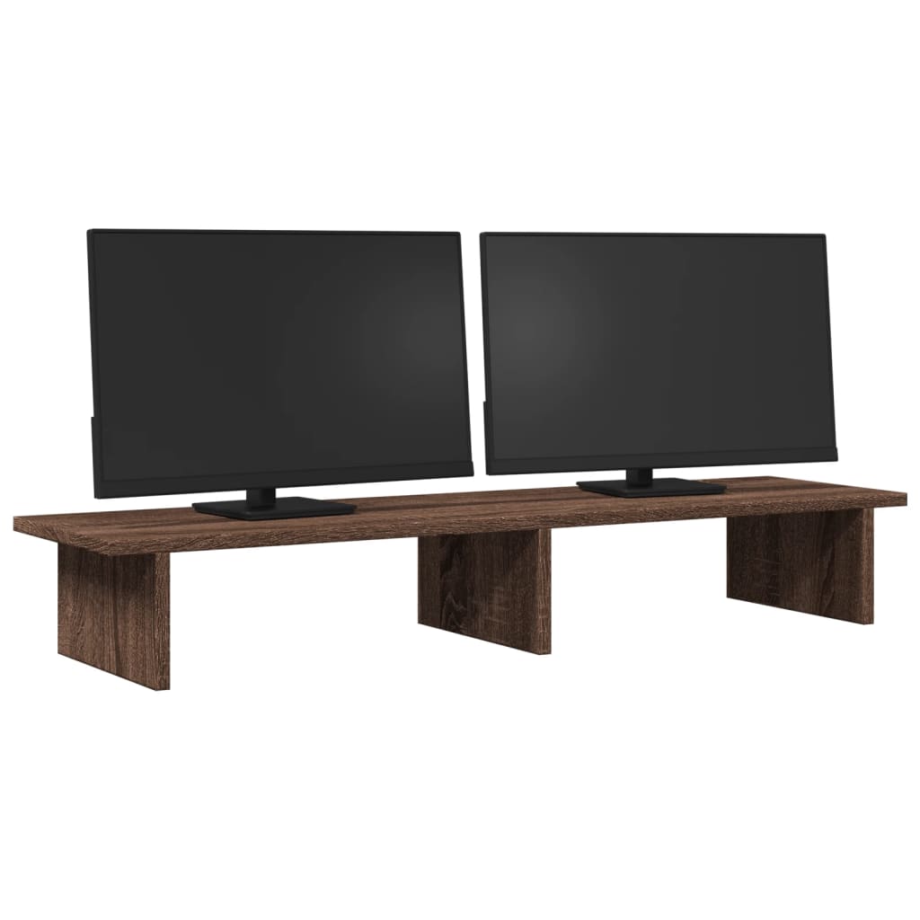 vidaXL Monitorständer Braun Eichen-Optik 100x27x15 cm Holzwerkstoff