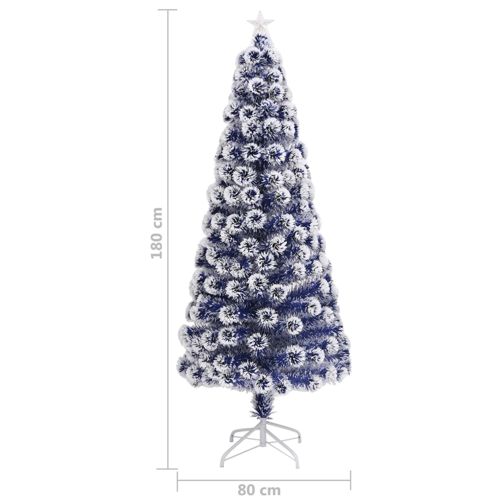 vidaXL Künstlicher Weihnachtsbaum mit Beleuchtung 180 cm Glasfaser