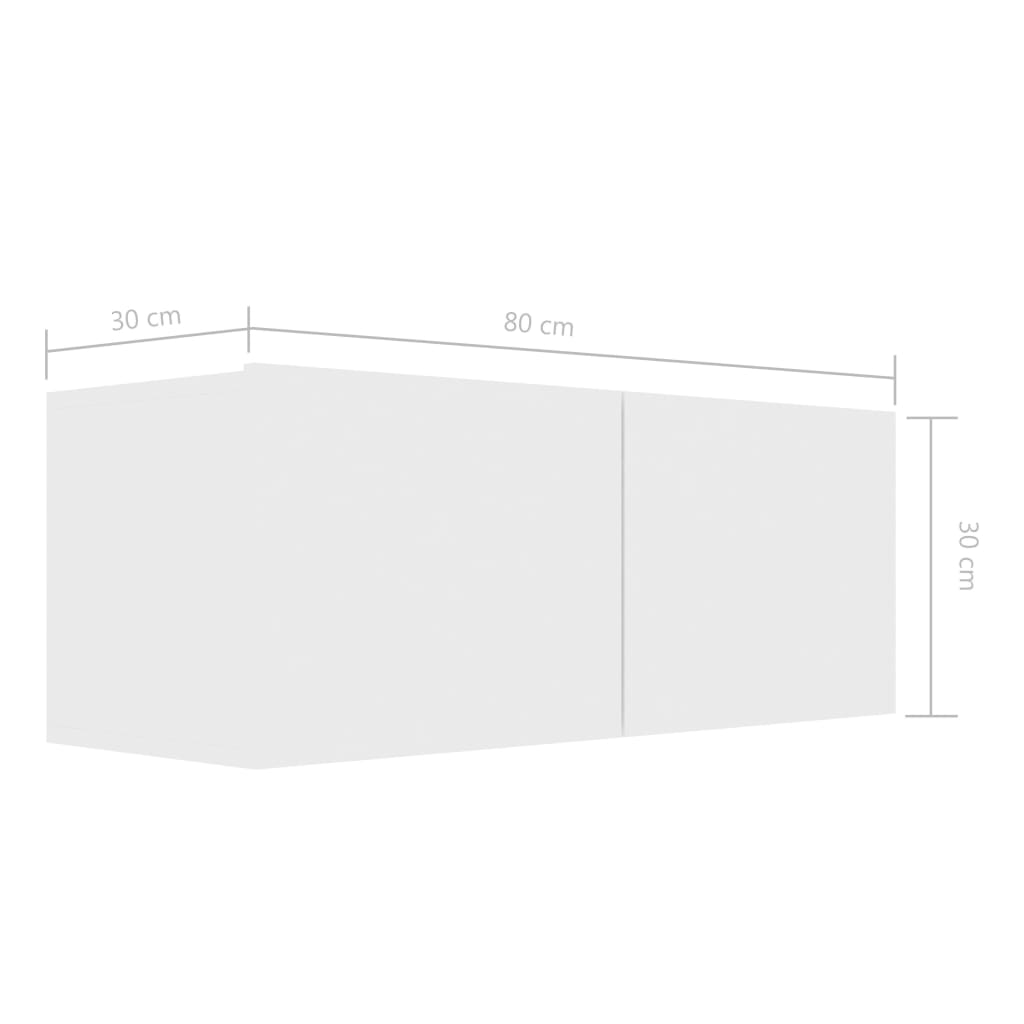 vidaXL TV-Schrank Weiß 80x30x30 cm Holzwerkstoff