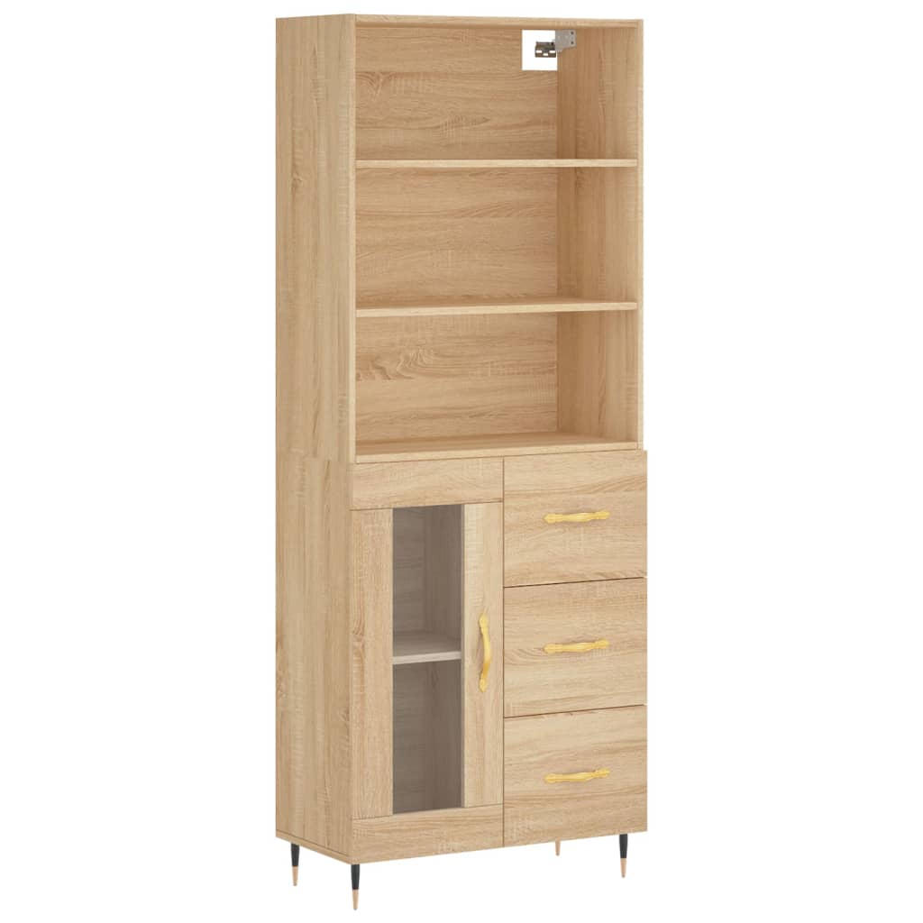 vidaXL Highboard Sonoma-Eiche 69,5x34x180 cm Holzwerkstoff