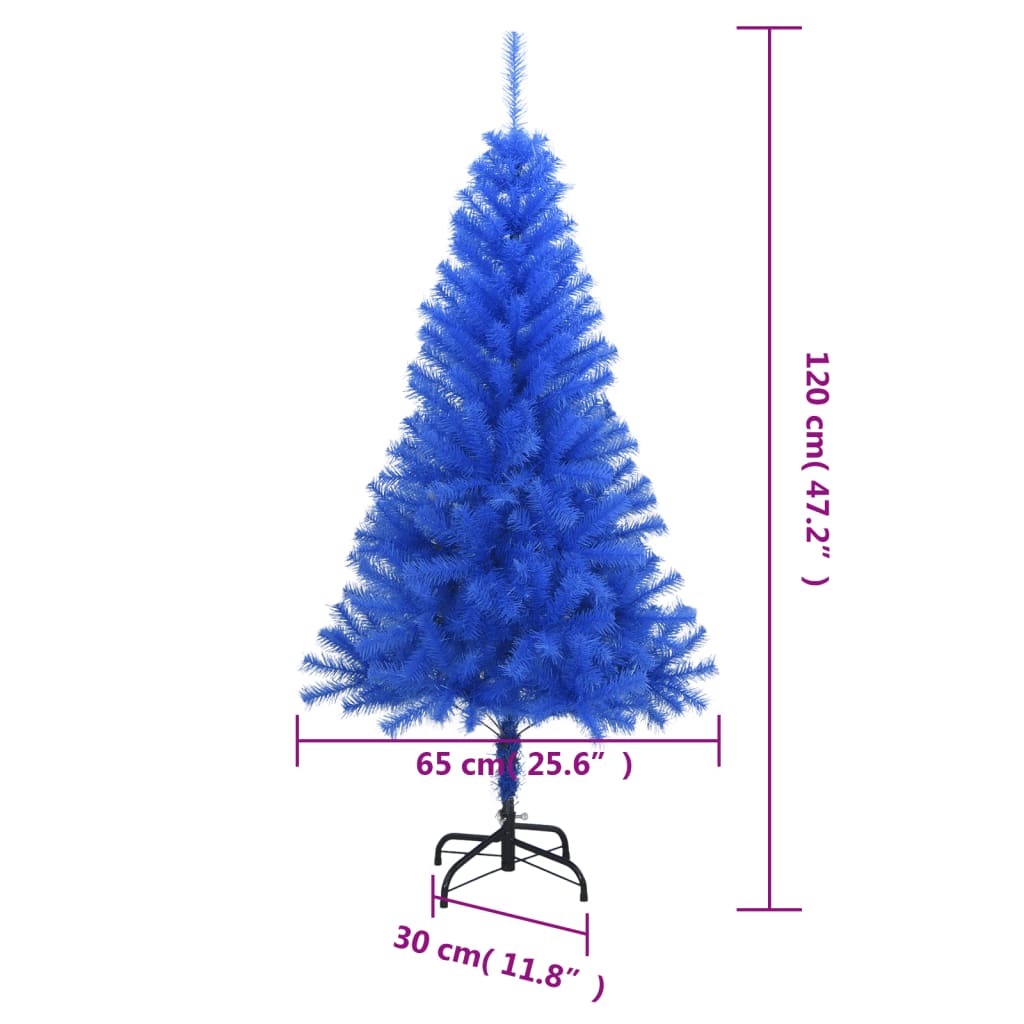 vidaXL Künstlicher Weihnachtsbaum mit Ständer Blau 120 cm PVC