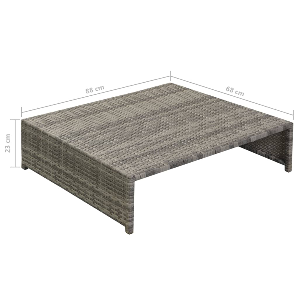 vidaXL 5-tlg. Garten-Lounge-Set mit Auflagen Poly Rattan Grau