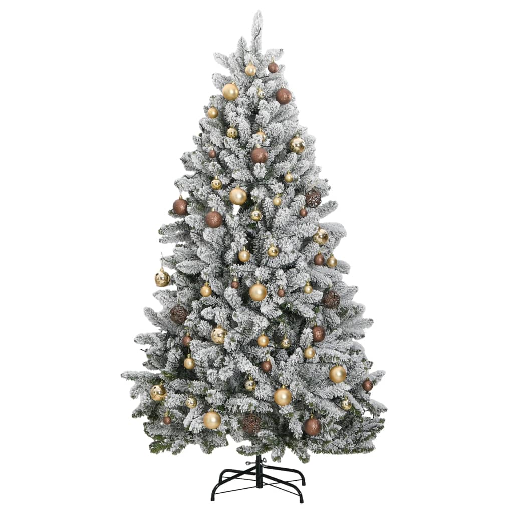 vidaXL Künstlicher Weihnachtsbaum Klappbar 300 LEDs & Kugeln 210 cm