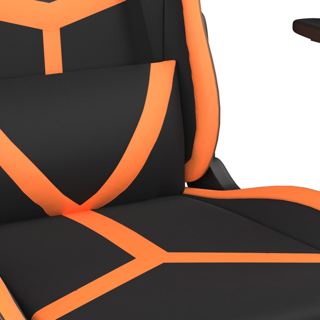 vidaXL Gaming-Stuhl mit Massagefunktion Schwarz und Orange Kunstleder