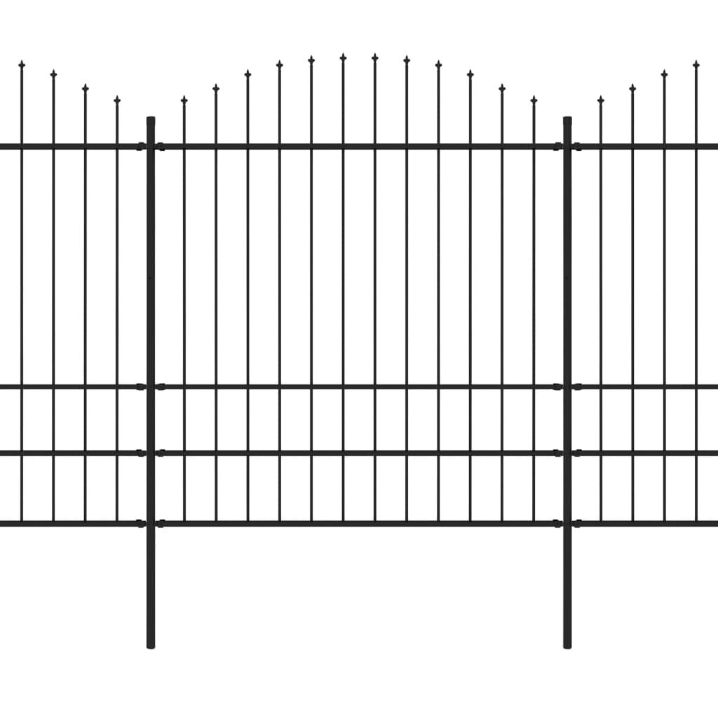 vidaXL Gartenzaun mit Speerspitzen Stahl (1,75 - 2) x 6,8 m Schwarz