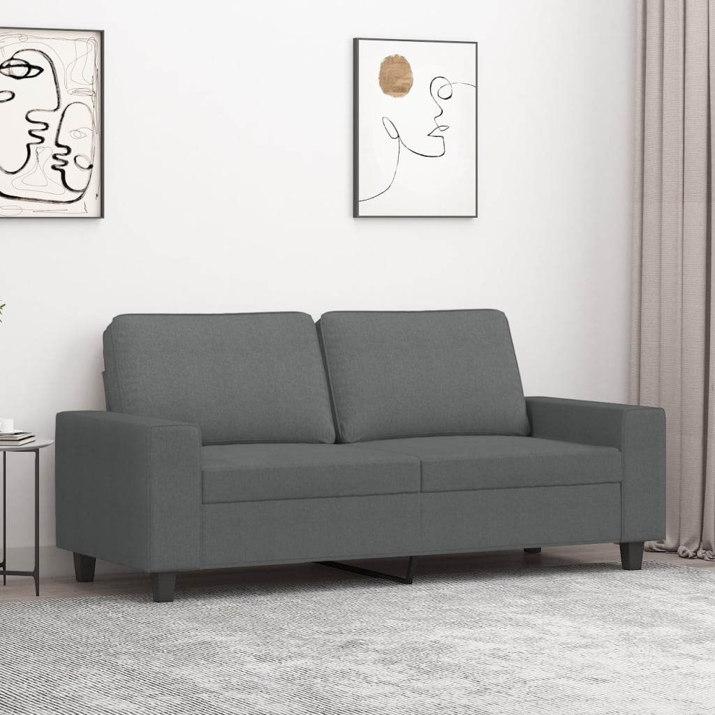 vidaXL 2-Sitzer-Sofa Dunkelgrau 140 cm Stoff