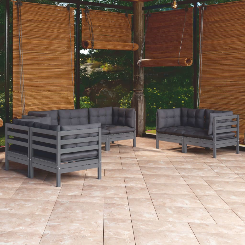 vidaXL 7-tlg. Garten-Lounge-Set mit Kissen Kiefer Massivholz