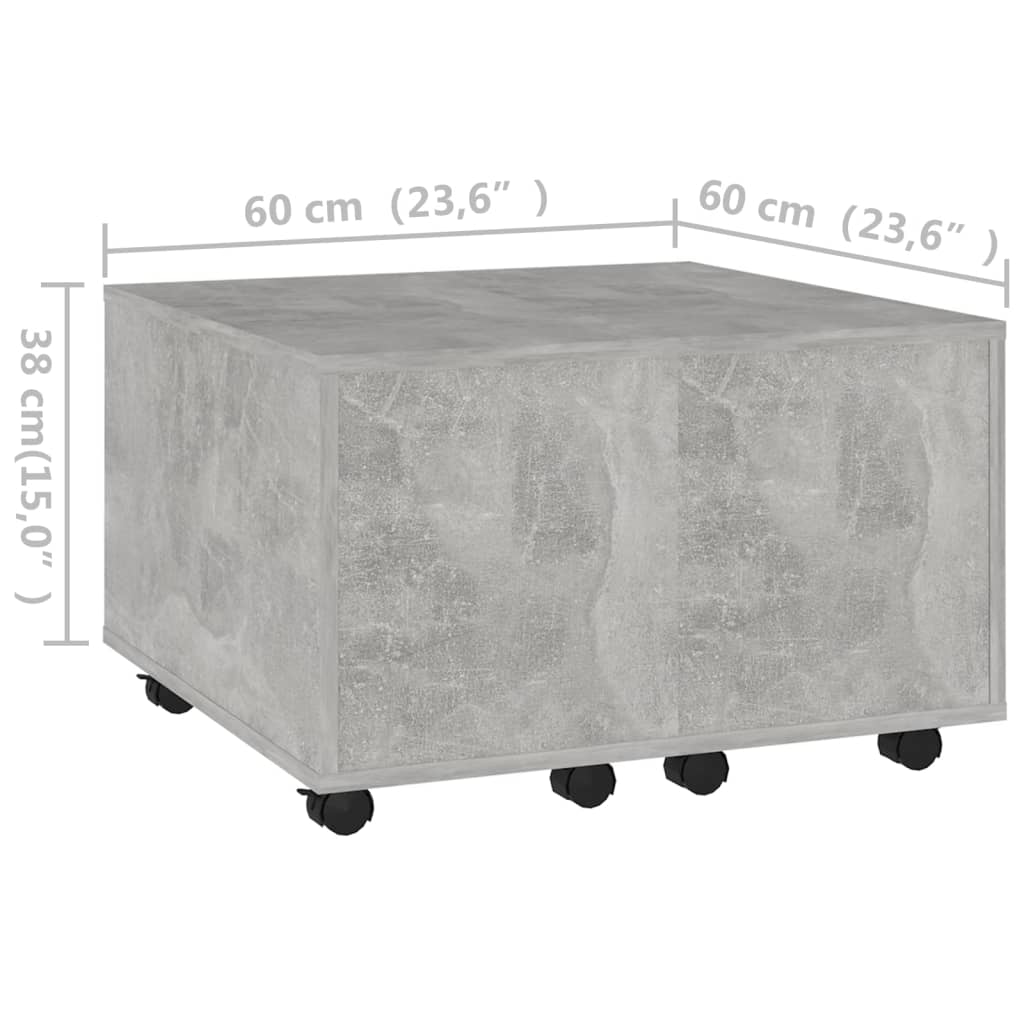 vidaXL Couchtisch Betongrau 60x60x38 cm Holzwerkstoff