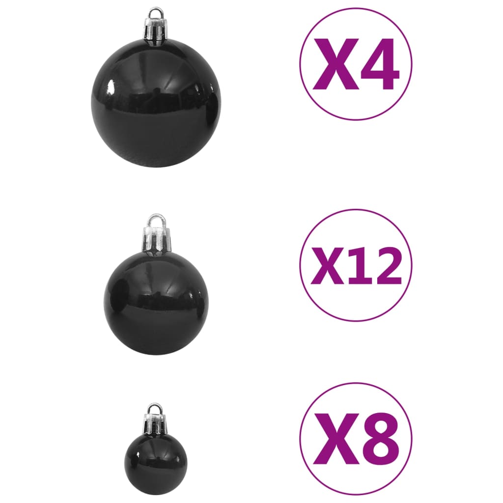 vidaXL 100-tlg. Weihnachtskugel-Set Schwarz