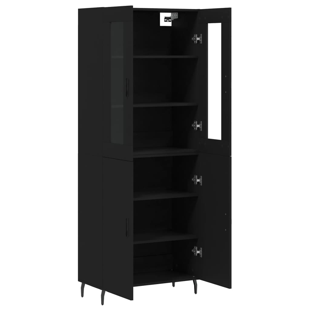 vidaXL Highboard Schwarz 69,5x34x180 cm Holzwerkstoff