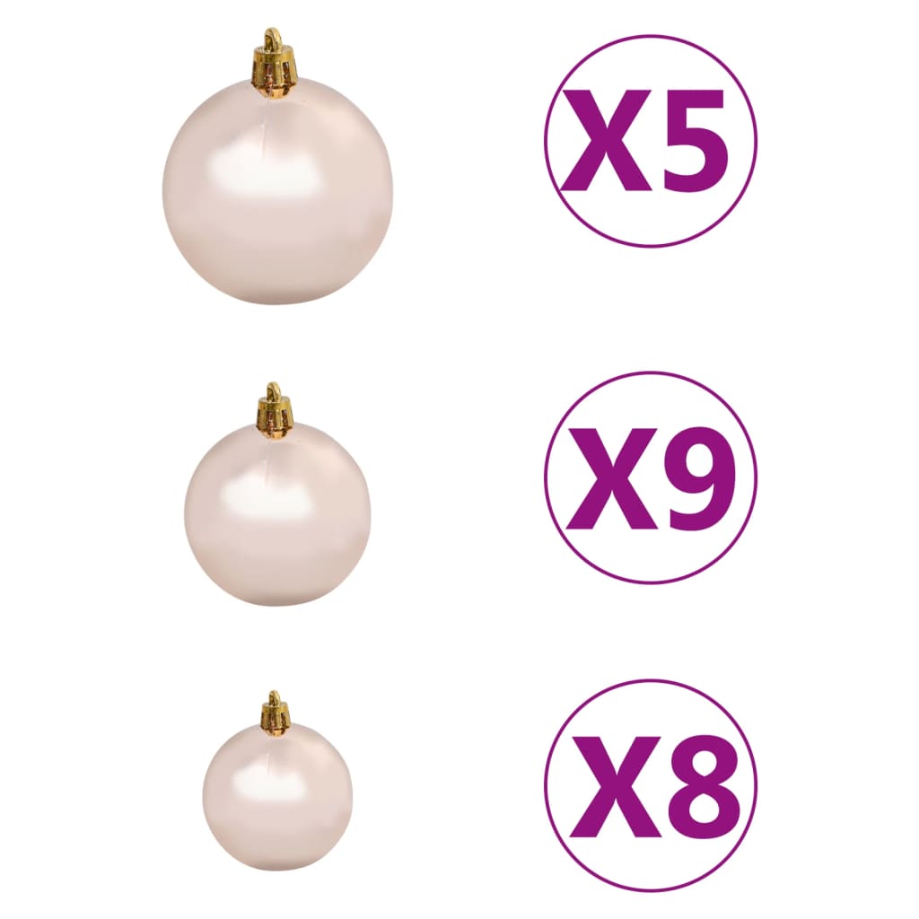 vidaXL Künstlicher Weihnachtsbaum mit Beleuchtung & Kugeln Weiß 120 cm