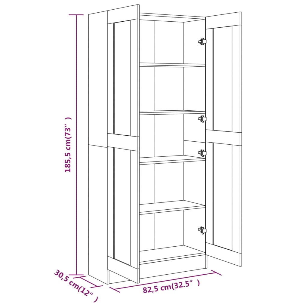 vidaXL Badezimmerschrank Grau Sonoma 82,5x30,5x185,5 cm Holzwerkstoff