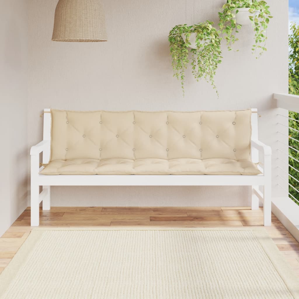 vidaXL Gartenbank-Auflage Beige 180x(50+50)x7 cm Oxford-Gewebe