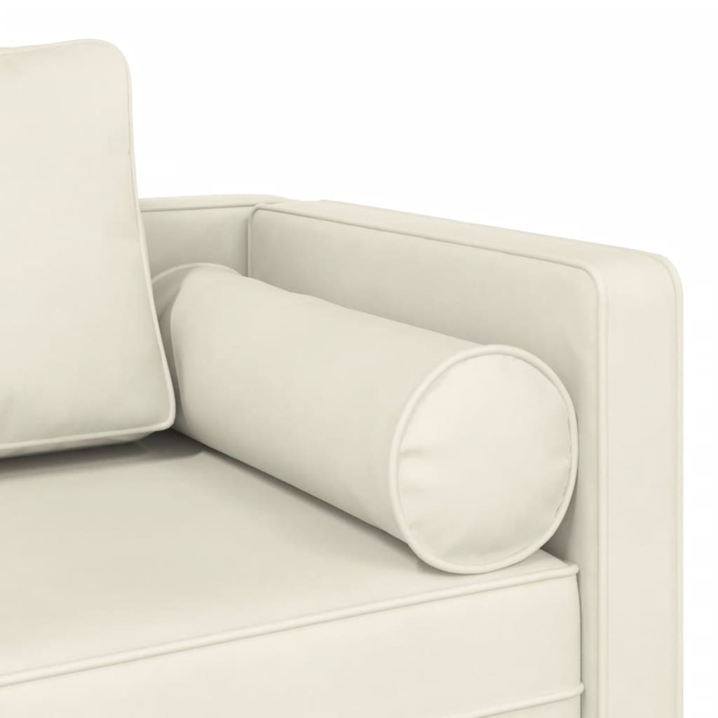 vidaXL Chaiselongue mit Kissen Creme Samt