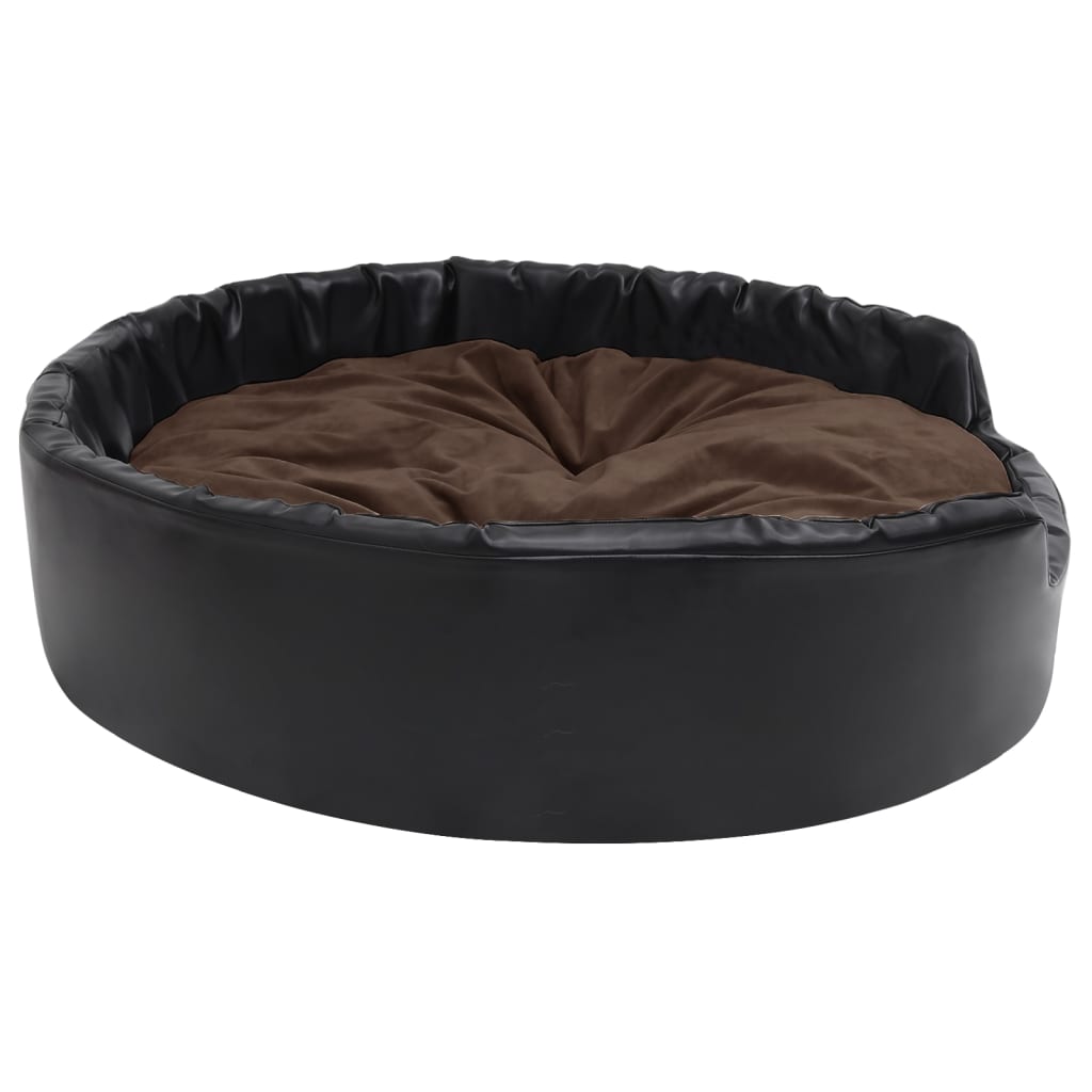 vidaXL Hundebett Schwarz-Braun 99x89x21 cm Plüsch und Kunstleder