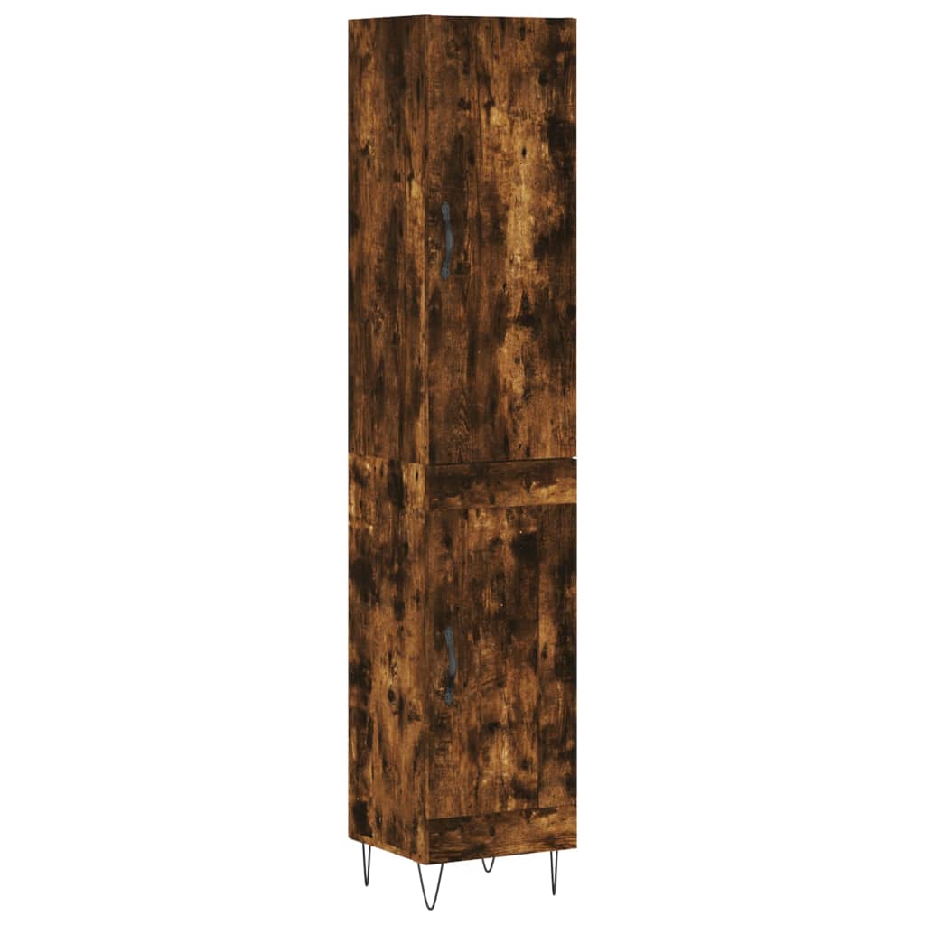 vidaXL Highboard Räuchereiche 34,5x34x180 cm Holzwerkstoff