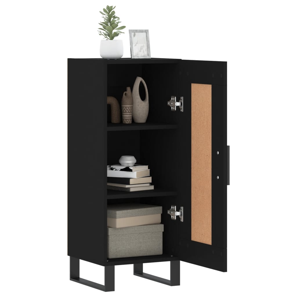 vidaXL Sideboard Schwarz 34,5x34x90 cm Holzwerkstoff