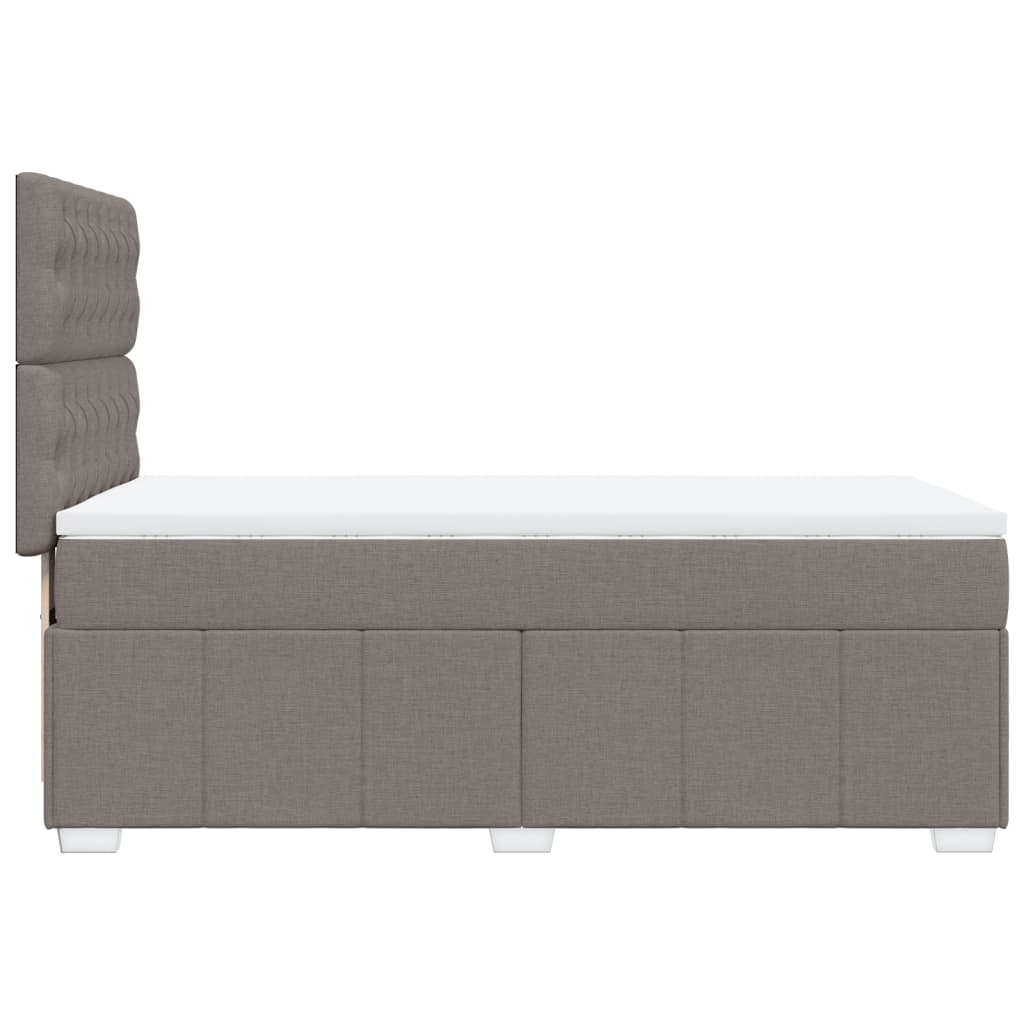 vidaXL Boxspringbett mit Matratze Taupe 90x190 cm Stoff