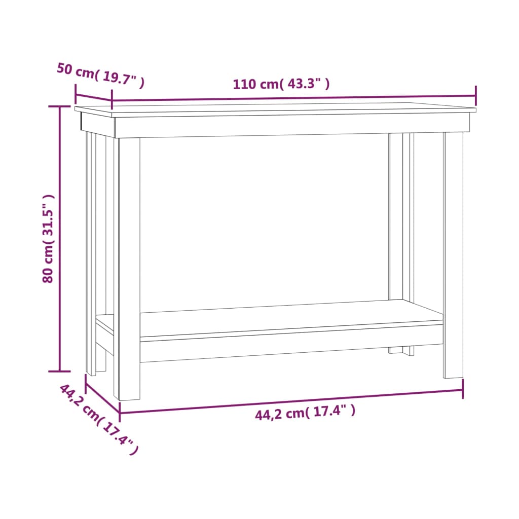 vidaXL Werkbank 110x50x80 cm Massivholz Kiefer