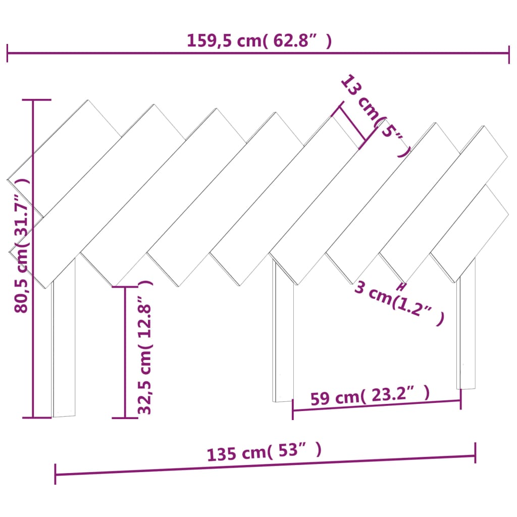 vidaXL Bett-Kopfteil Weiß 159,5x3x80,5 cm Massivholz Kiefer