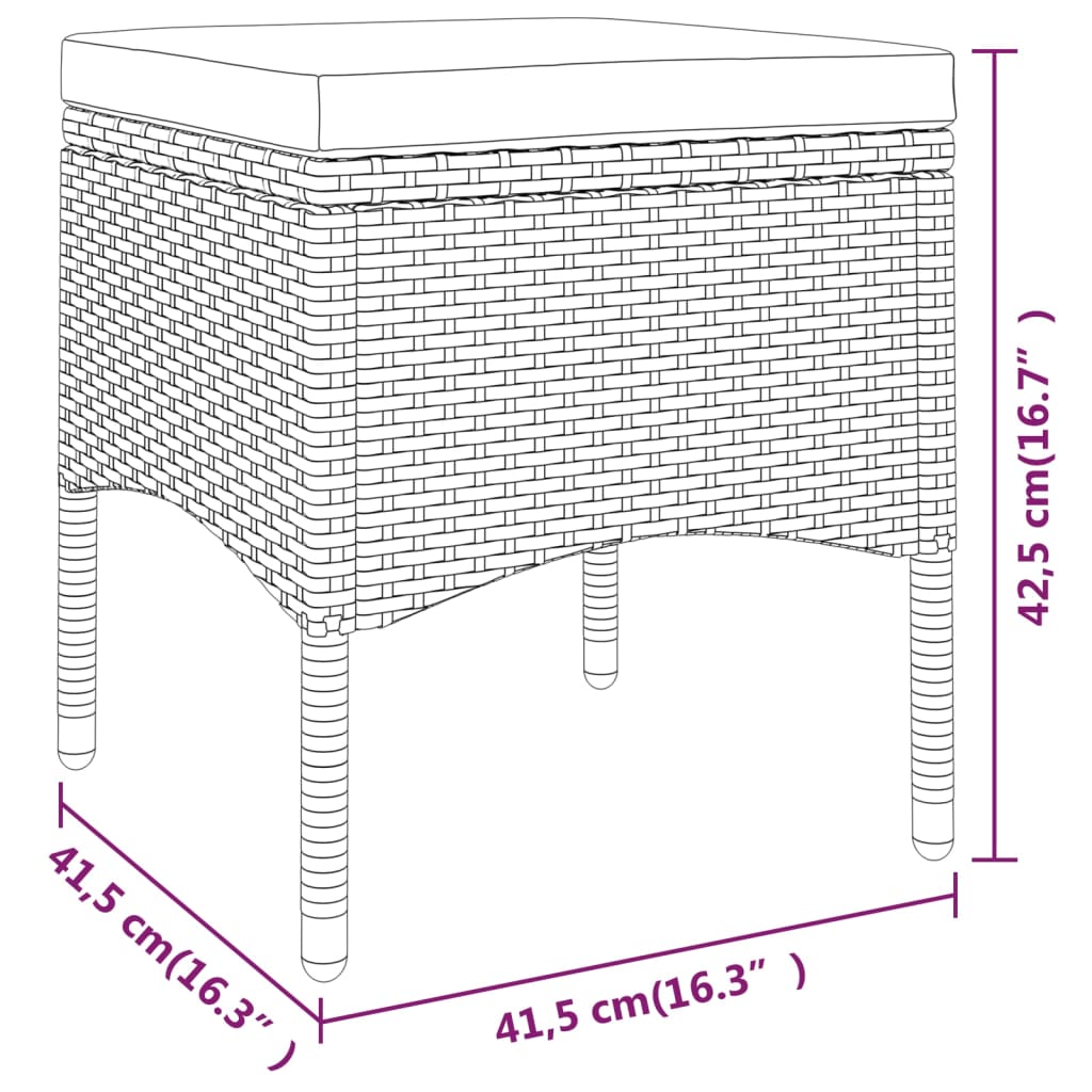 vidaXL 5-tlg. Garten-Lounge-Set Poly Rattan Grau