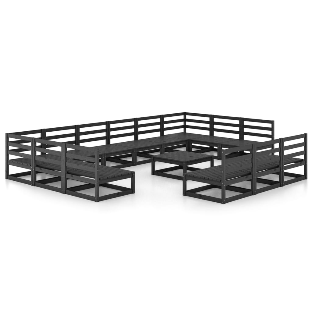 vidaXL 14-tlg. Garten-Lounge-Set Massivholz Kiefer