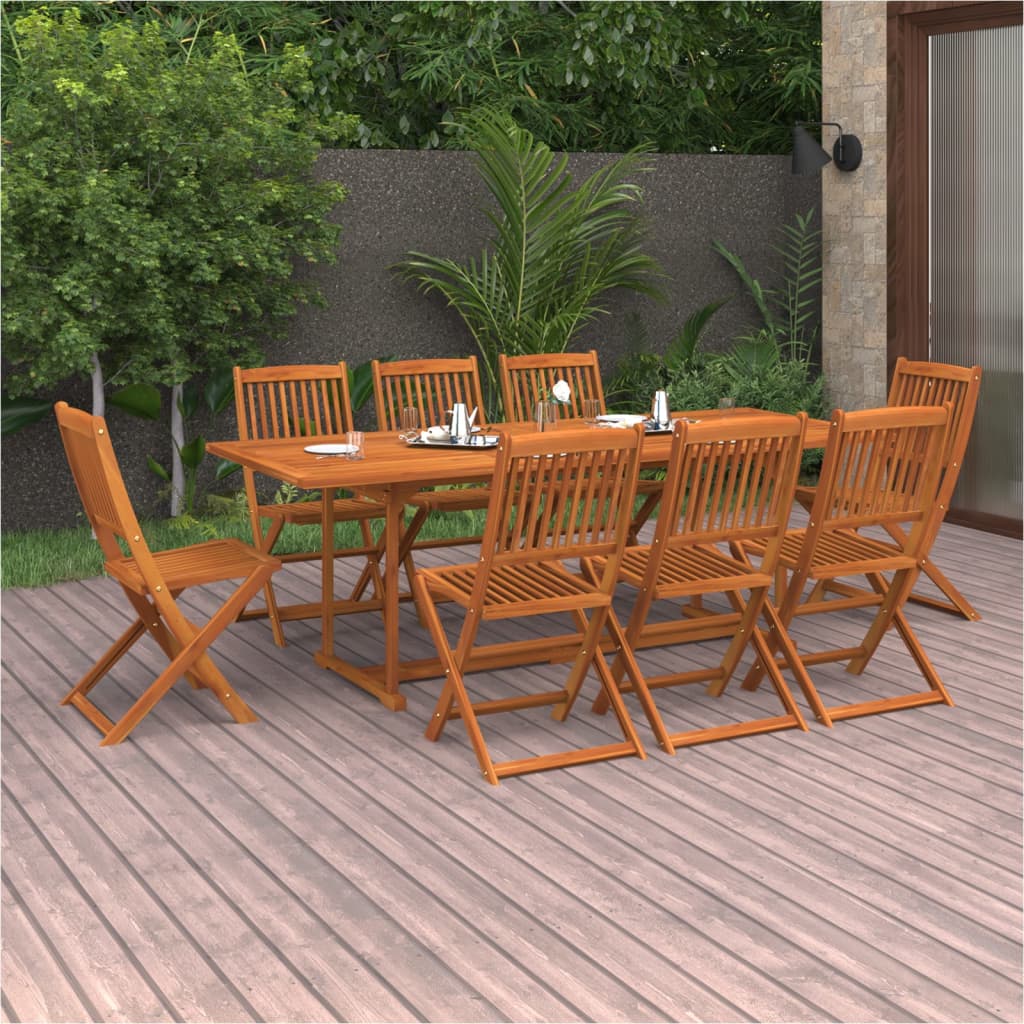 vidaXL 9-tlg. Garten-Essgruppe 220x90x75 cm Massivholz Akazie