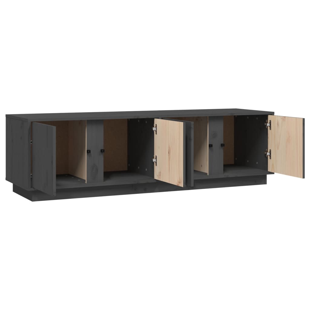 vidaXL TV-Schrank Grau 140x40x40 cm Massivholz Kiefer