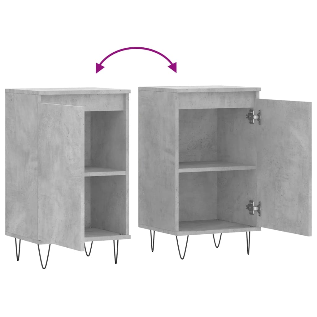 vidaXL Sideboards 2 Stk. Betongrau 40x35x70 cm Holzwerkstoff