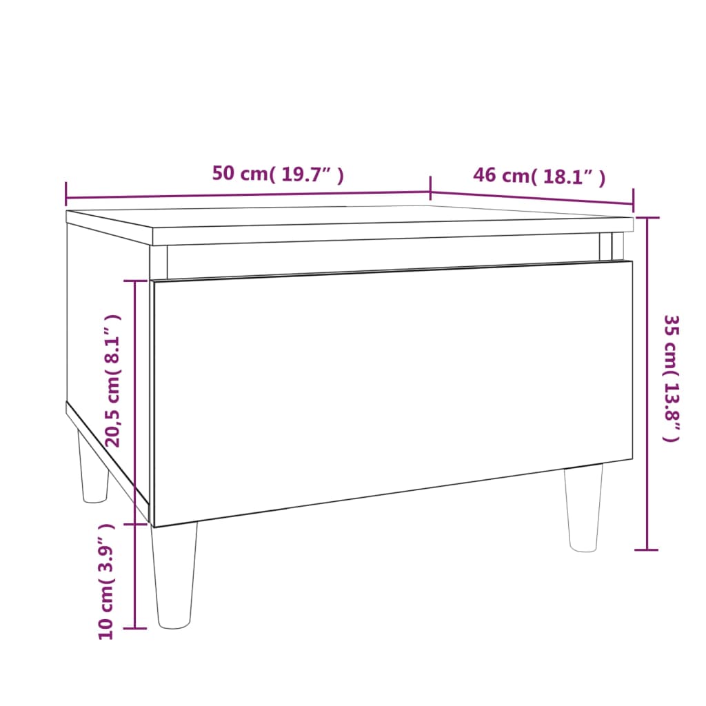 vidaXL Beistelltische 2 Stk. Weiß 50x46x35 cm Holzwerkstoff