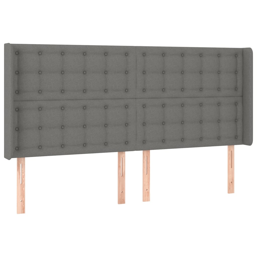 vidaXL Boxspringbett mit Matratze & LED Dunkelgrau 180x200 cm Stoff